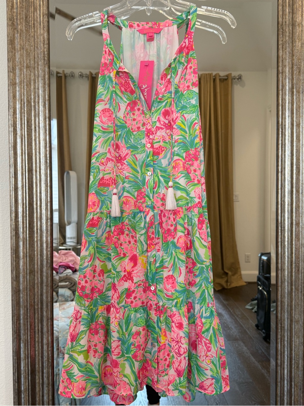 NWT Lilly Pulitzer Carolane Tropical Midi Dress in Resort White Pear Necessities
